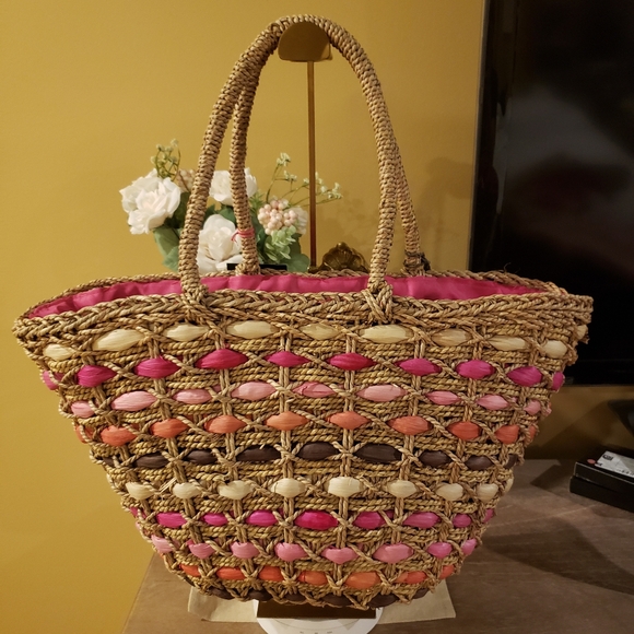 NWT! Cynthia Rowley Multicolor Woven Lined Tote - Picture 5 of 9